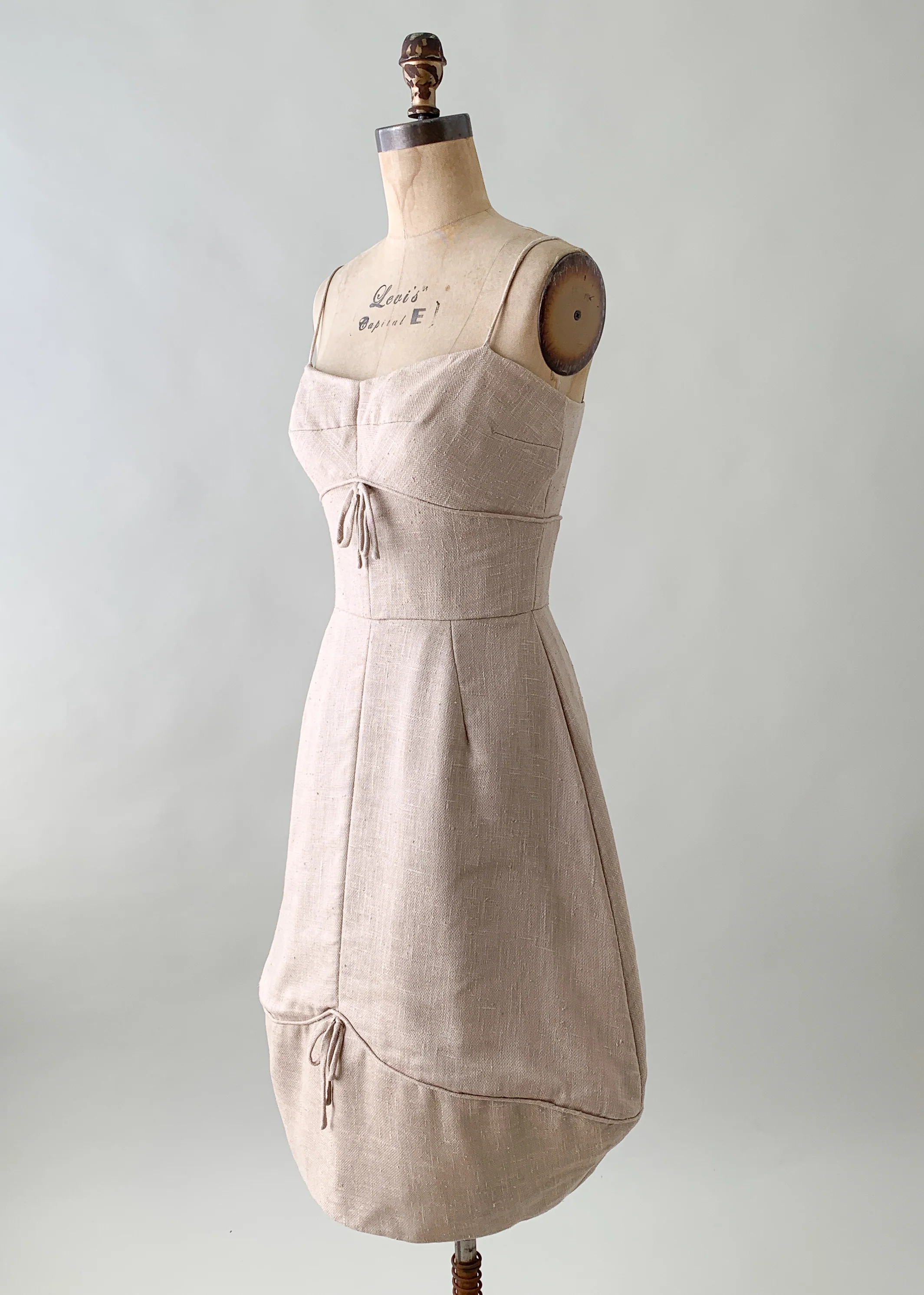 Vintage 1950s Hattie Carnegie Linen Dress - Image 4